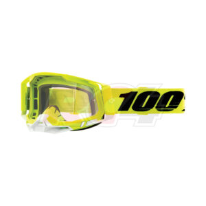 Óculos 100% RACECRAFT 2 Fluo Yellow OffRoad - Transparente