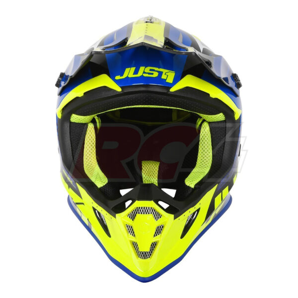 Capacete Just1 J38 Blade Blue-Fluo Yellow-Gloss Black