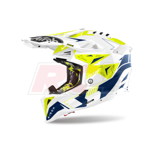 Capacete Airoh Aviator 3 Spin Yellow/Blue Gloss